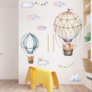 PIPPER | Naklejka na ścianę "Balony na ogrzane powietrze ze zwierzętami 3" 87x90 cm