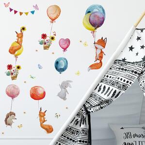 PIPPER | Naklejka na ścianę "Zwierzęta z balonami 3" 100x107 cm