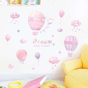 Naklejka na ścianę "Różowe balony na ogrzane powietrze" 87x117 cm
