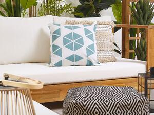 Zestaw 2 poduszek ogrodowych dekoracyjnych 45 x 45 cm biało-niebieska Rigosa Beliani