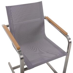 Zestaw 6 krzeseł ogrodowych szary stalowa rama wspornikowa konstrukcja Cosoleto Beliani