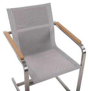 Zestaw 2 krzeseł ogrodowych beżowy stalowa rama wspornikowa konstrukcja Cosoleto Beliani