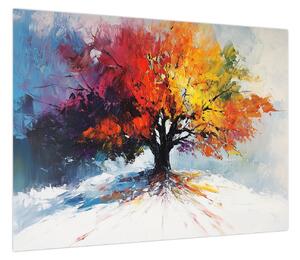 Obraz - Kolorowe drzewo (70x50 cm)