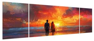 Obraz - Spacer po plaży (170x50 cm)