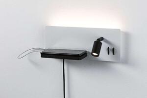 Paulmann - Serra LED Lampa Ścienna USB C Dim. Right Side Matt White/Matt Black Paulmann