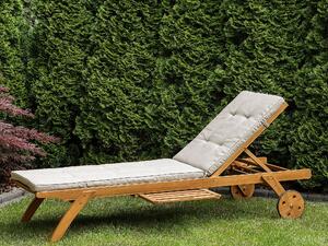 Miękka poduszka na leżak ogrodowy szarobeżowa 192 x 56 cm taras balkon Cesana Beliani