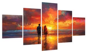 Obraz - Spacer po plaży (125x70 cm)