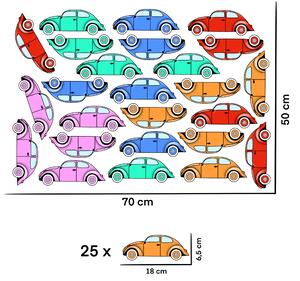 PIPPER | Naklejka na ścianę "Kolorowe samochody" 18x6 cm