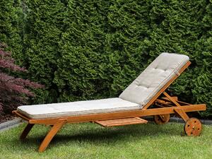 Miękka poduszka na leżak ogrodowy beżowa 192 x 56 cm taras balkon Cesana Beliani