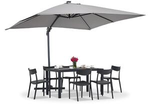 Parasol ogrodowy Merano z oświetleniem LED 3x3m Garden Point szary