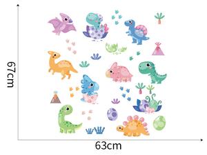 PIPPER | Naklejka na ścianę "Dinozaury" 63x67cm
