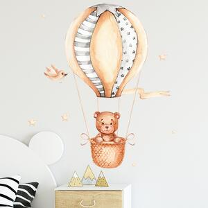 PIPPER | Naklejka na ścianę "Balon na ogrzane powietrze z kotem" 50x70cm