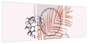 Obraz - Fioletowy minimalizm N⁰3 (z zegarem) (90x30 cm)
