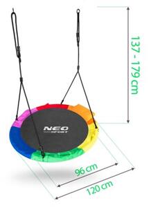 Huśtawka bocianie gniazdo Swingo XXL wielokolorowa 120 cm
