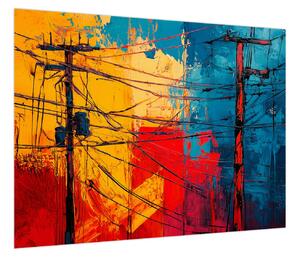 Obraz - Abstrakcyjne linie elektryczne (70x50 cm)
