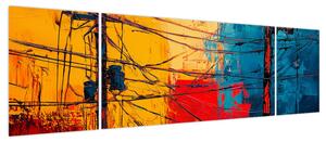 Obraz - Abstrakcyjne linie elektryczne (170x50 cm)