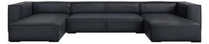 Ciemnoniebieski skórzany narożnik (w kształcie litery U) Madame – Windsor & Co Sofas