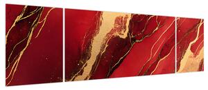 Obraz - Czerwono-złoty marmur (170x50 cm)