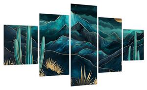 Obraz - Turkusowa noc (125x70 cm)
