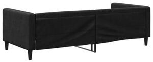 Sofa z funkcją spania, czarna, 90x200 cm, obita tkaniną