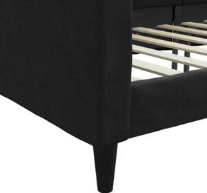 Sofa z funkcją spania, czarna, 90x200 cm, obita tkaniną