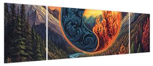 Obraz - Żywioły (170x50 cm)