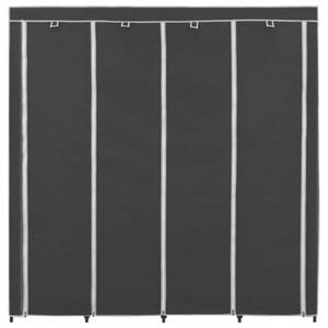 Szafa z 4 przegrodami, czarna, 175 x 45 x 170 cm
