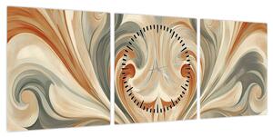Obraz - Wiry w ziemistych barwach (z zegarem) (90x30 cm)
