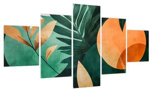 Obraz - Geometryczne motywy naturalne (125x70 cm)