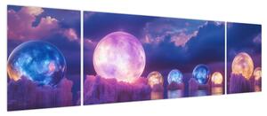 Obraz - Planety na wodzie (170x50 cm)