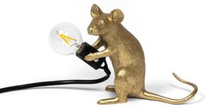 Seletti - Mouse Lamp Mac Sitting Lampa Stołowa Złota Seletti