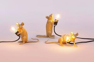 Seletti - Mouse Lamp Mac Sitting Lampa Stołowa Złota Seletti
