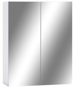 Szafka łazienkowa z lustrem, biała, 60x15x75 cm, mdf