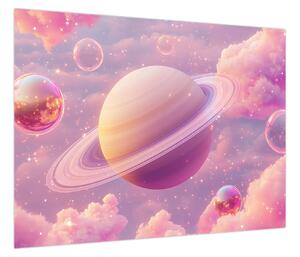 Obraz - Różowa planeta (70x50 cm)
