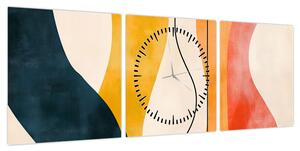 Obraz - Minimalistyczna kolorowa ilustracja II. (z zegarem) (90x30 cm)
