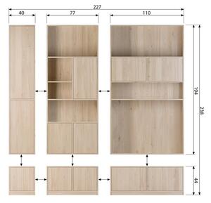 Szafka modułowa pod TV w dekorze dębu 77x44 cm Modulair – vtwonen