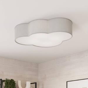 TK Lighting Lampa sufitowa Cloud wykonana z tkaniny, długość 62 cm, szara