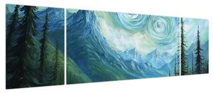 Obraz - Krajobraz z nutą Van Gogha (170x50 cm)