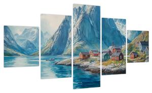 Obraz - Norweskie miasteczko (125x70 cm)