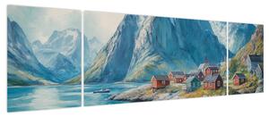 Obraz - Norweskie miasteczko (170x50 cm)