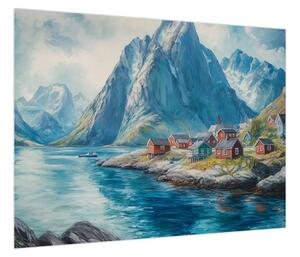 Obraz - Norweskie miasteczko (70x50 cm)
