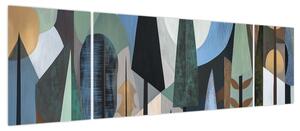 Obraz - Naturalna geometria abstrakcyjna II. (170x50 cm)
