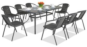 Metalowe meble ogrodowe Modena/Bergamo dla 8 osób Garden Point antracyt