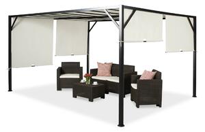 Pergola tarasowa metalowa Santorini 3 x 4m kremowa Garden Point