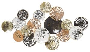 Nowoczesna dekoracja ścienna metal złoto-srebrna Industrialna do salonu Osmium Beliani