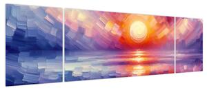 Obraz - Kolorowy artystyczny zachód słońca (170x50 cm)