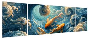 Obraz - Złote rybki (170x50 cm)