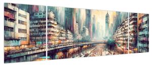 Obraz - Życie w wielkim mieście (170x50 cm)