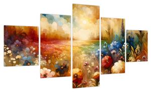 Obraz - Kolorowa łąka (125x70 cm)