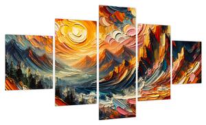 Obraz - Góry oświetlone słońcem (125x70 cm)